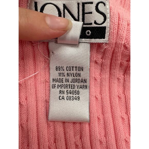 90s Y2K Jones Studio Pink Cable Knit Zip Hoodie & Tank Set - Picture 7 of 8